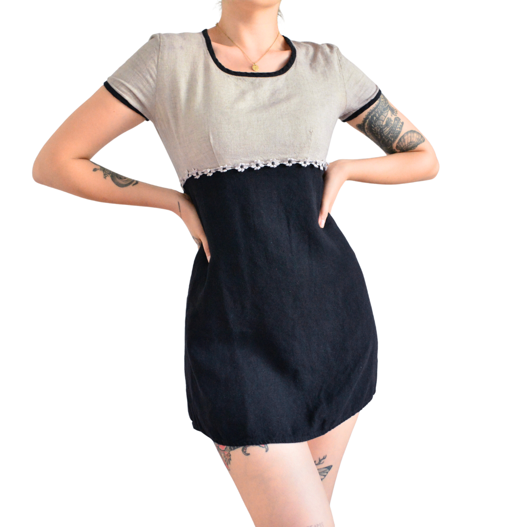 Vestido de lino y flores