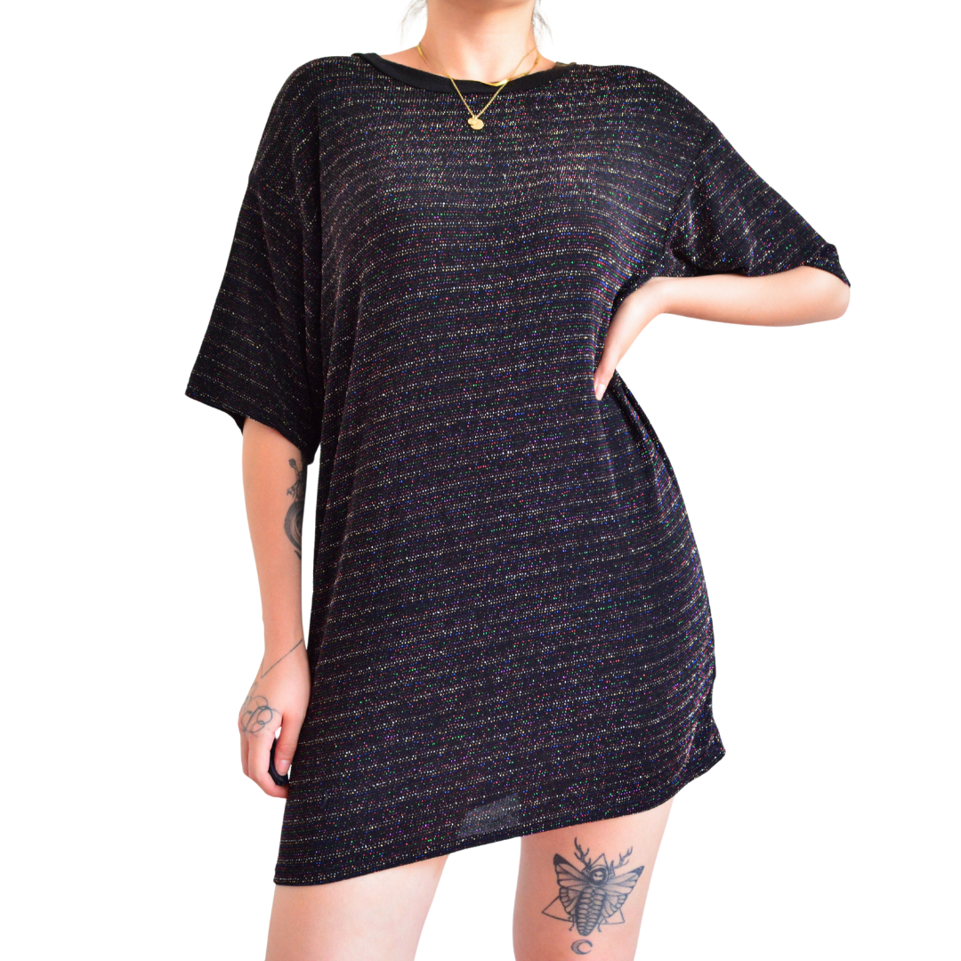 Vestido tshirt glitter de colores