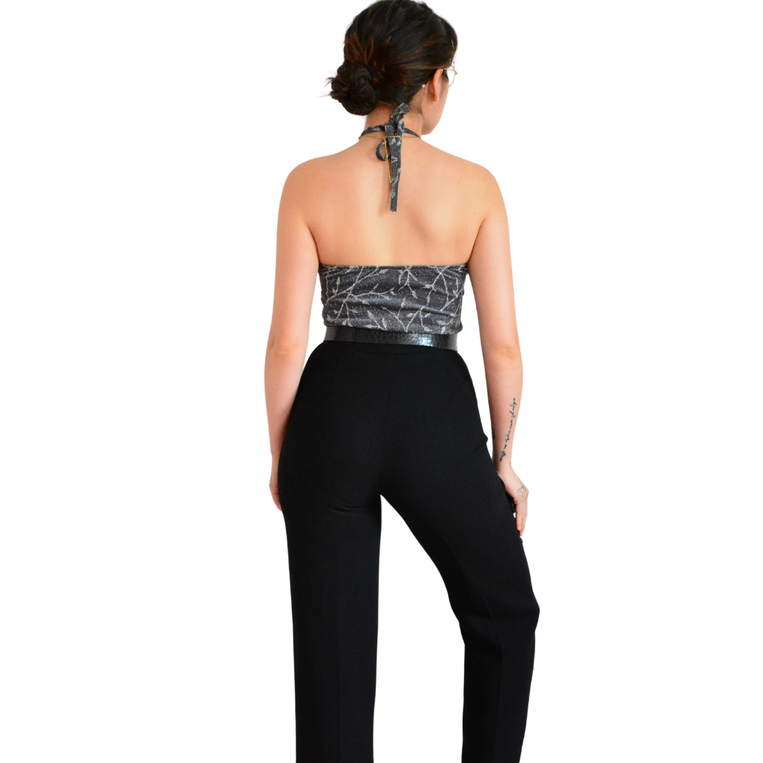 Blusa sparkles con figuritas de hojas