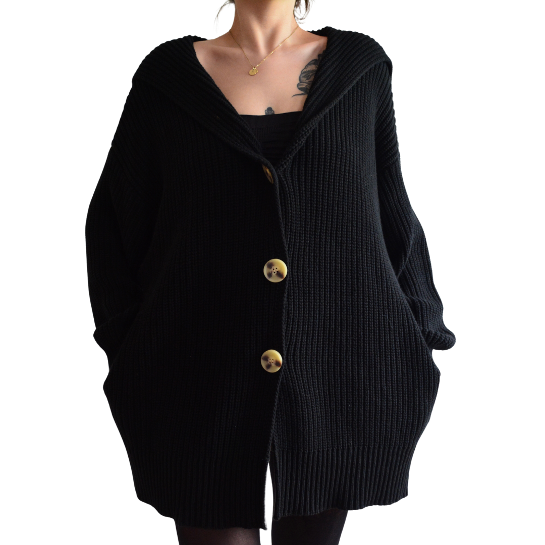 Cardigan negro knit