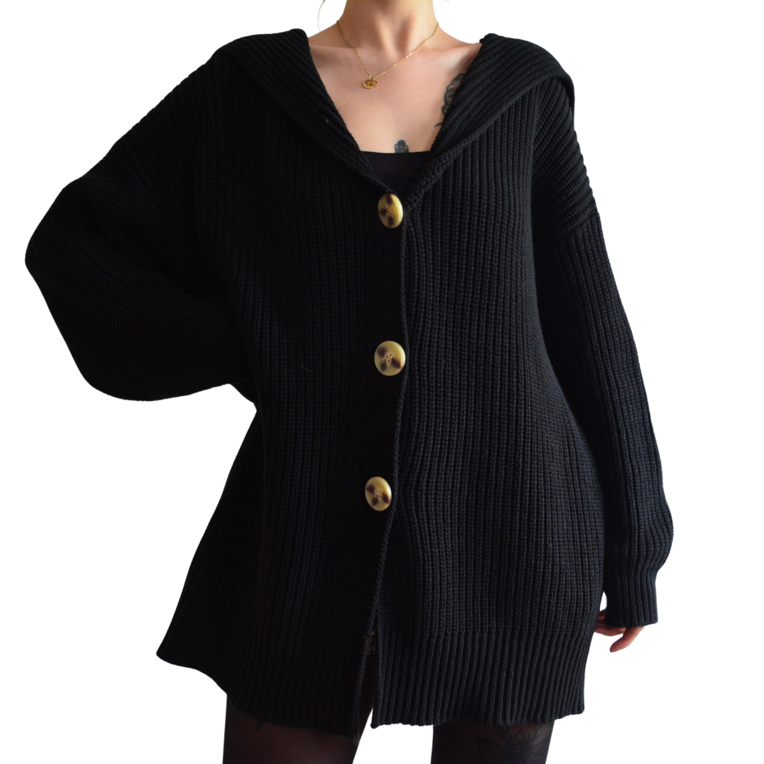 Cardigan negro knit