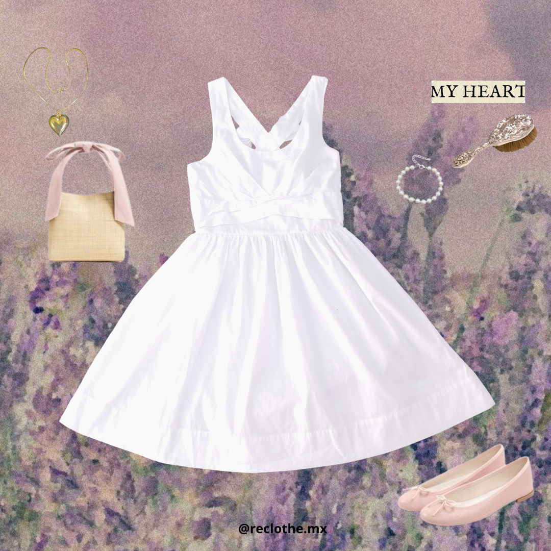 Vestido blanco con moño