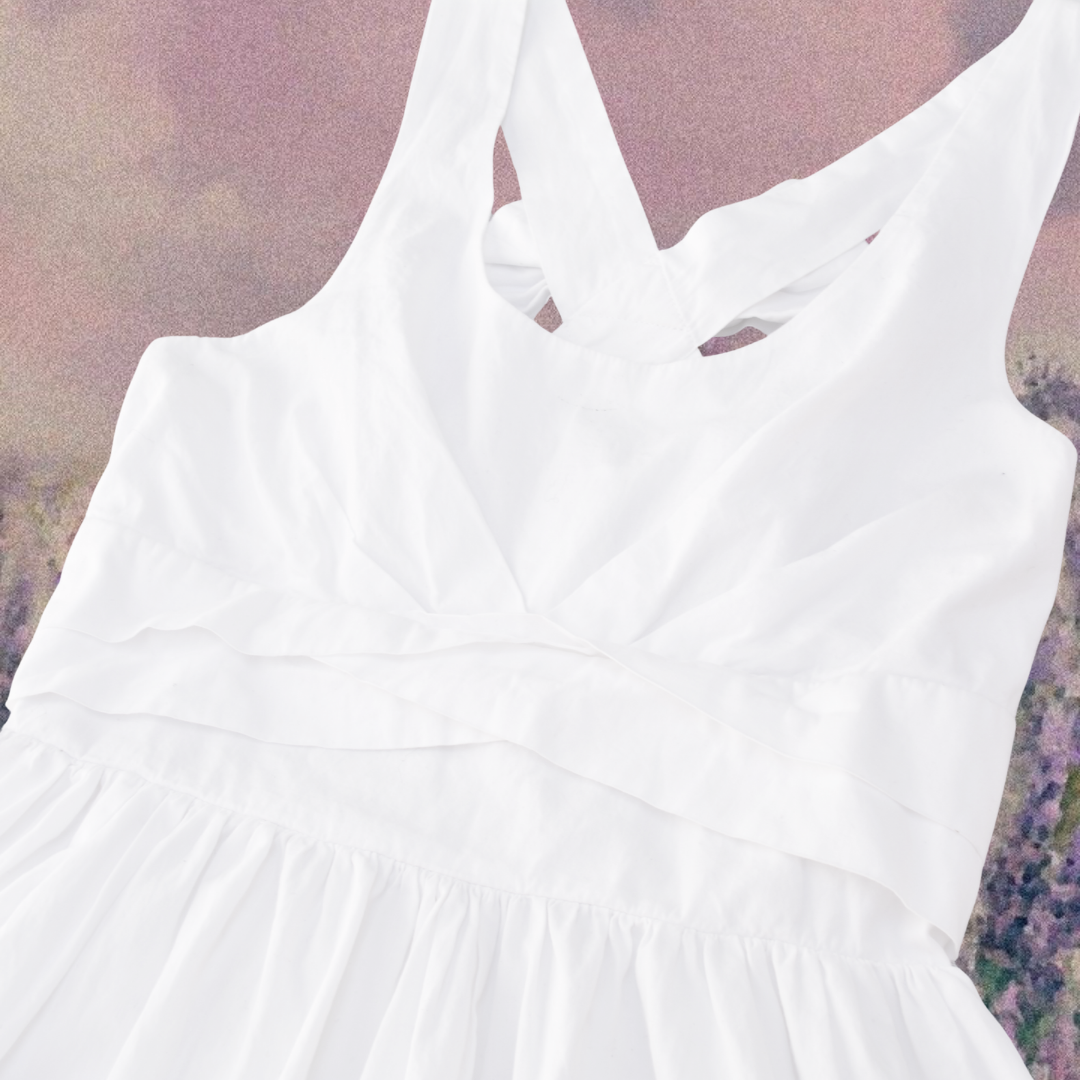Vestido blanco con moño