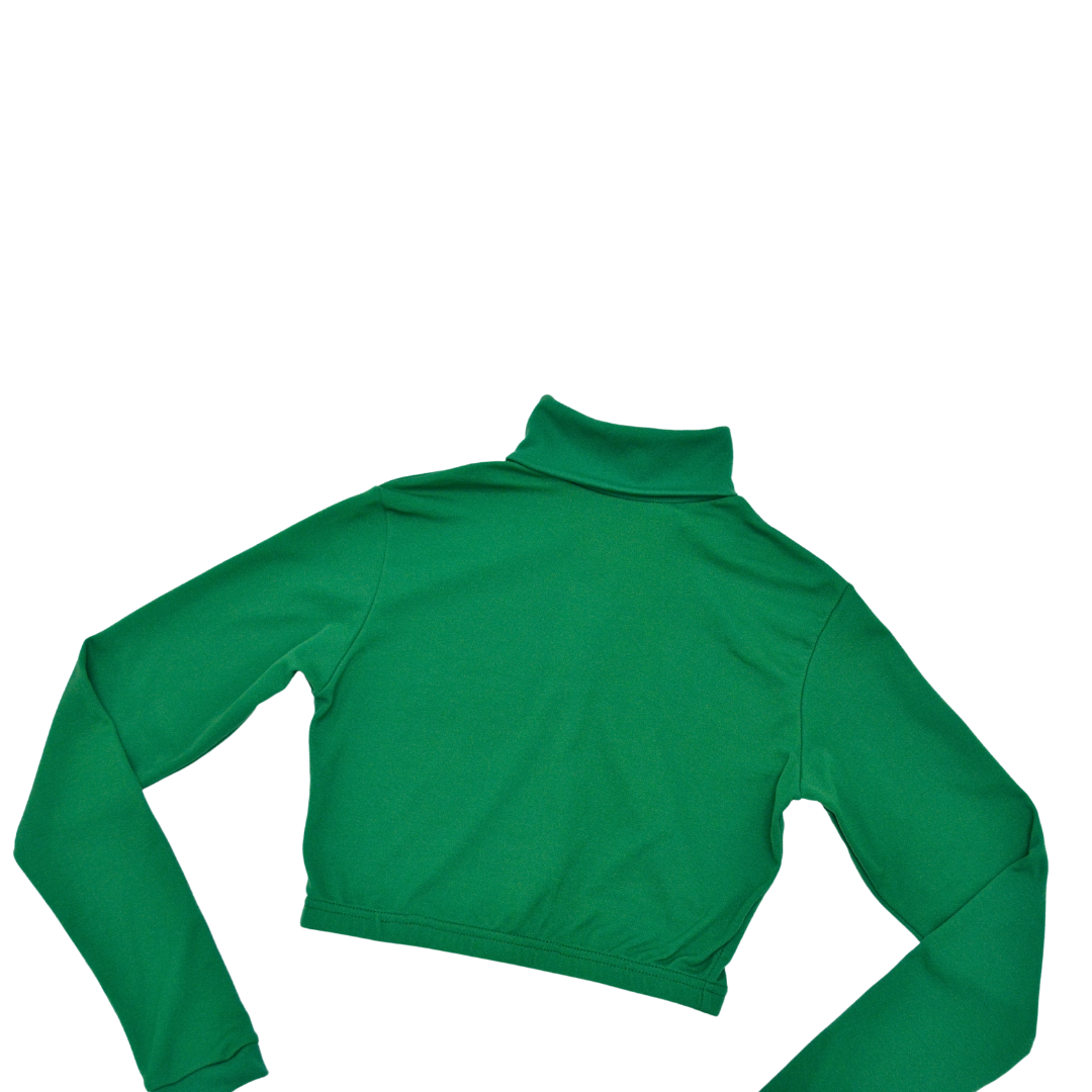 Top verde manga larga y cuello alto