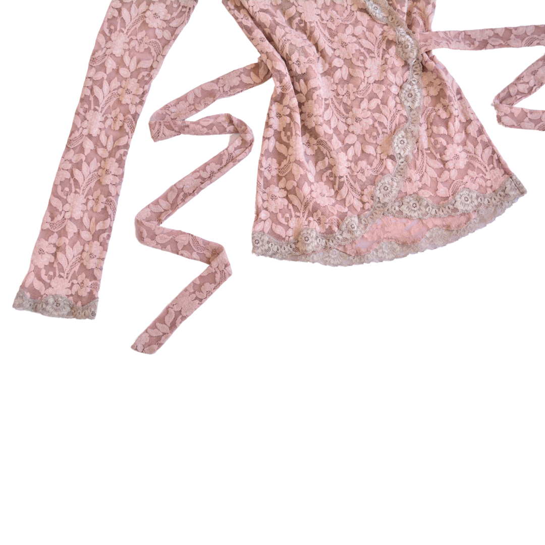 Blusa de encaje rosa