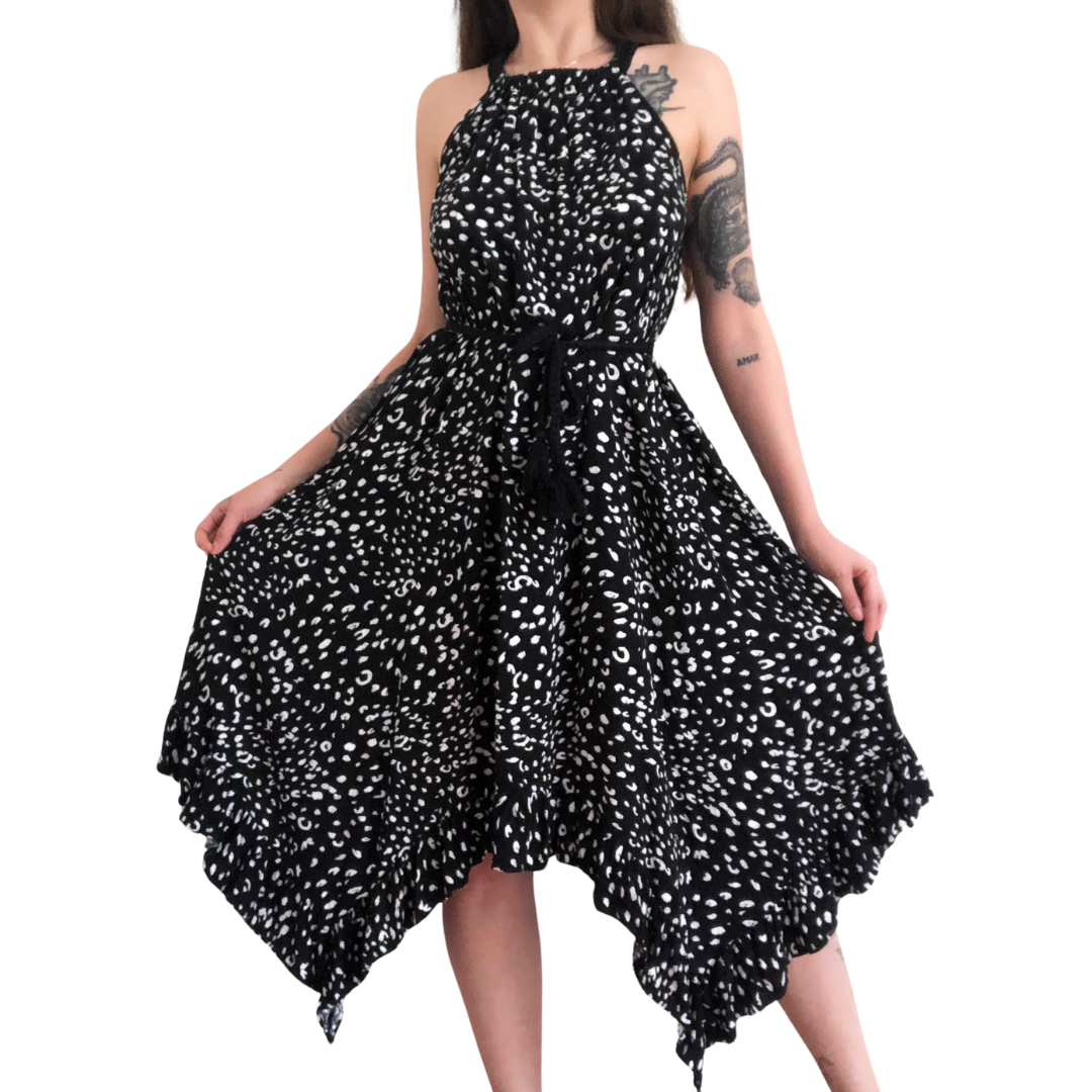 Vestido negro polka dots