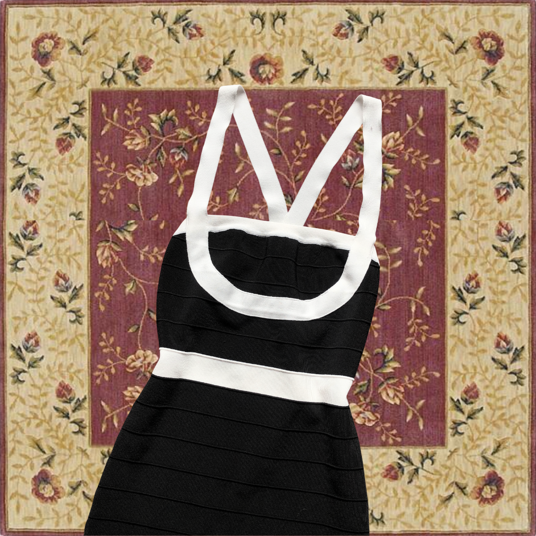 Vestido blanco con negro