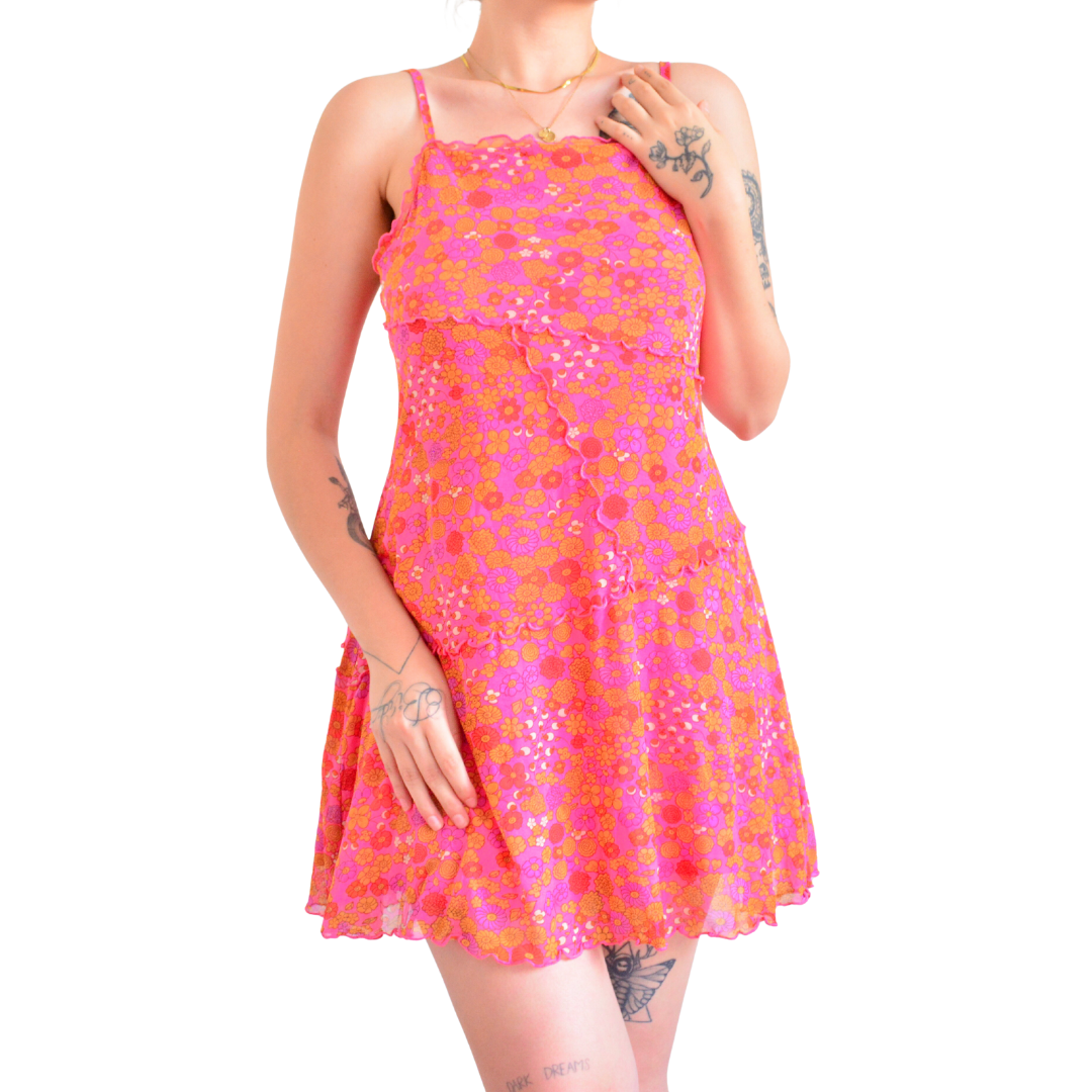 Vestido mesh floral