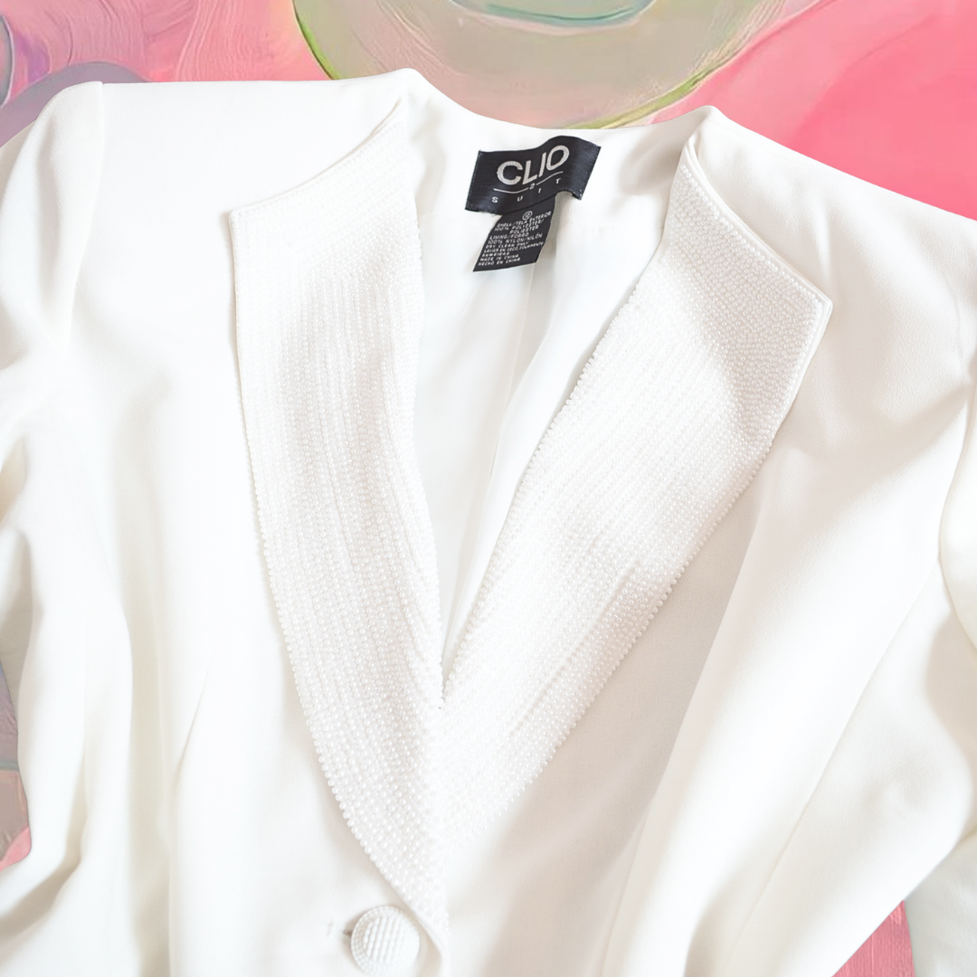Blazer perla con canutillo