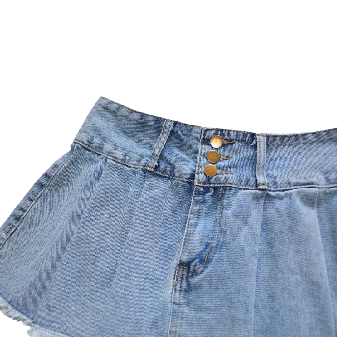 Mini skirt denim tableada