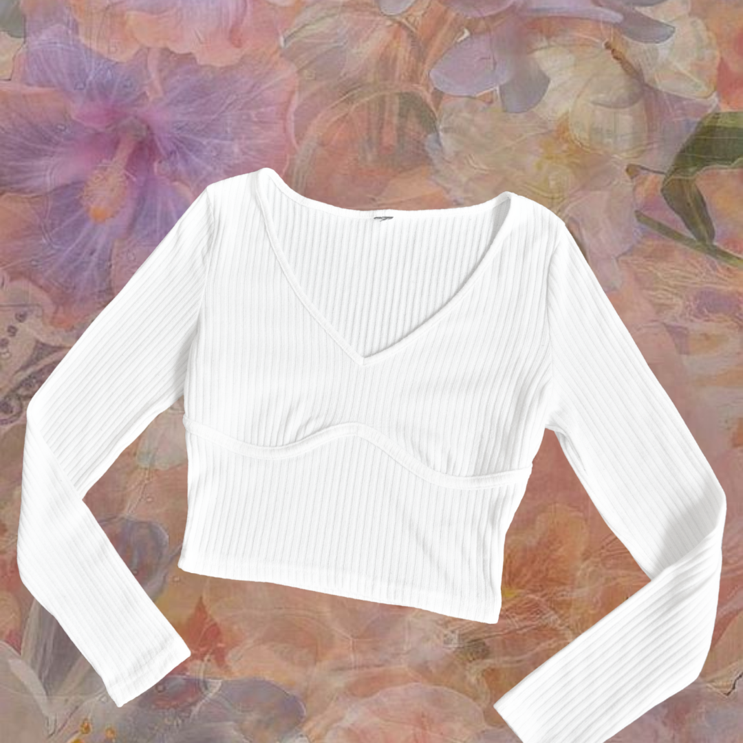 Blusa blanca canelé