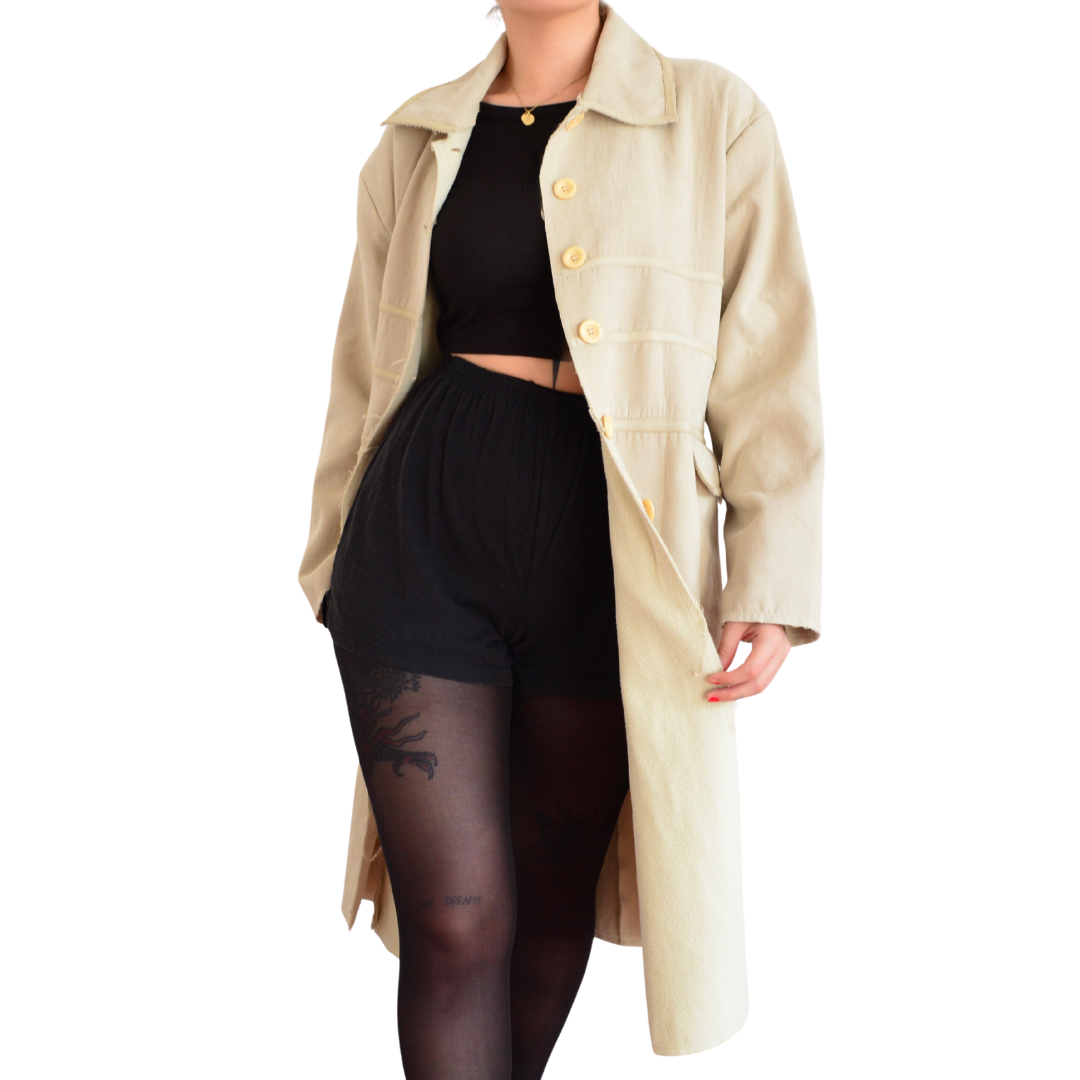 Abrigo largo 90s beige