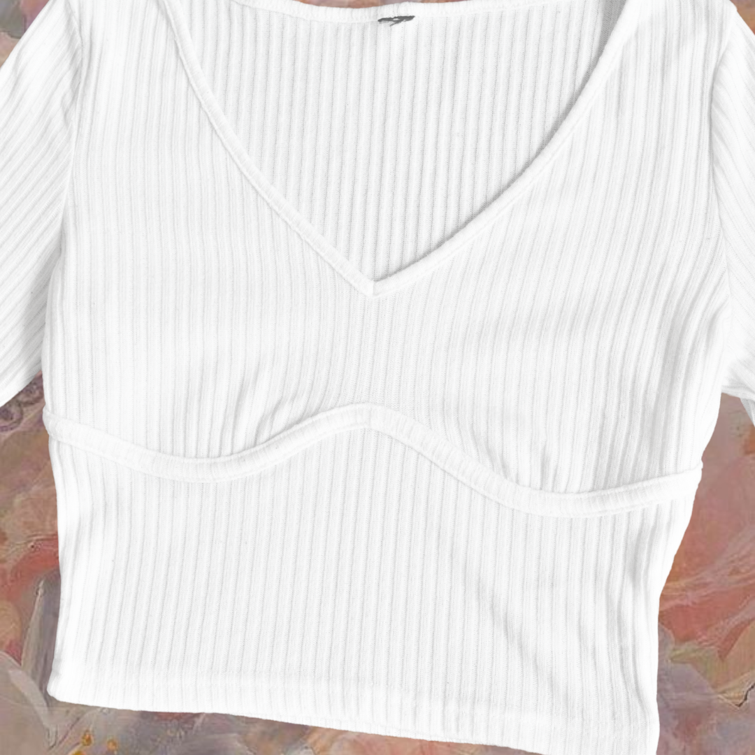 Blusa blanca canelé