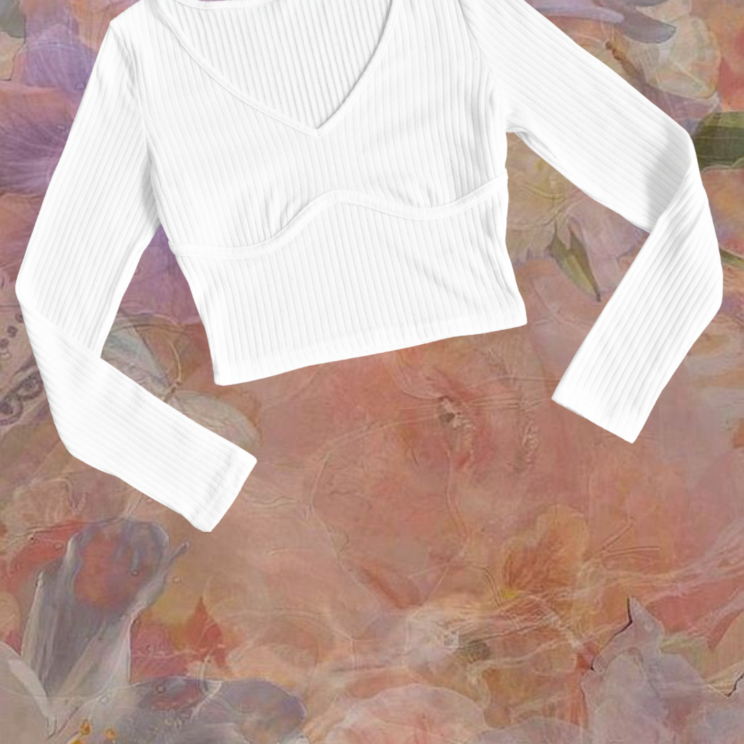 Blusa blanca canelé