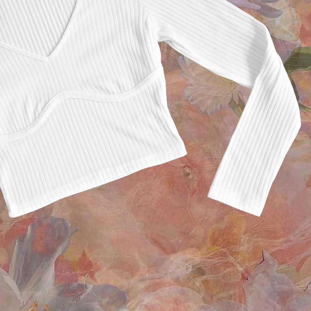 Blusa blanca canelé