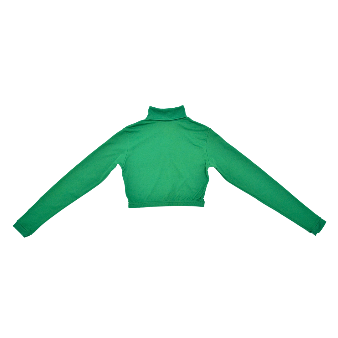 Top verde manga larga y cuello alto