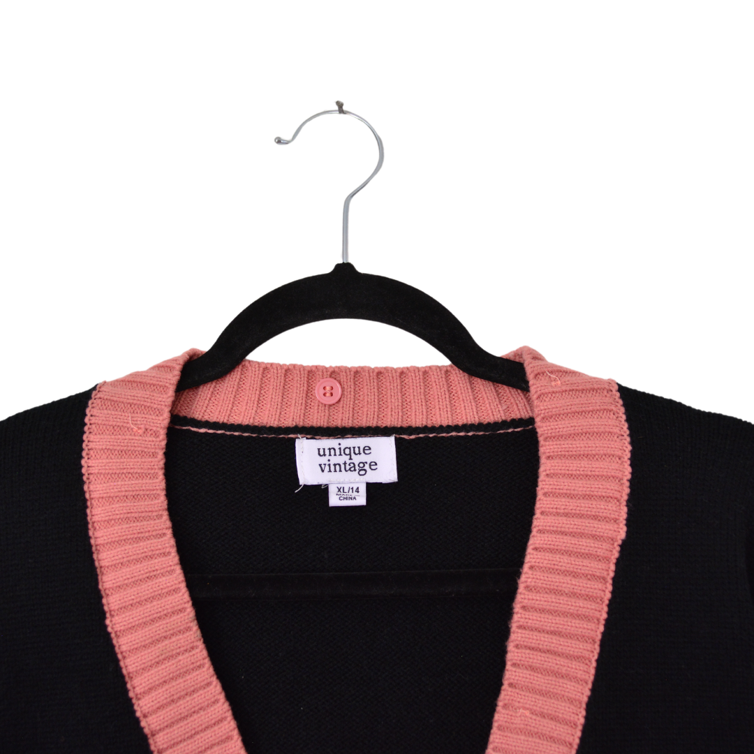 Cardigan con búho bordado