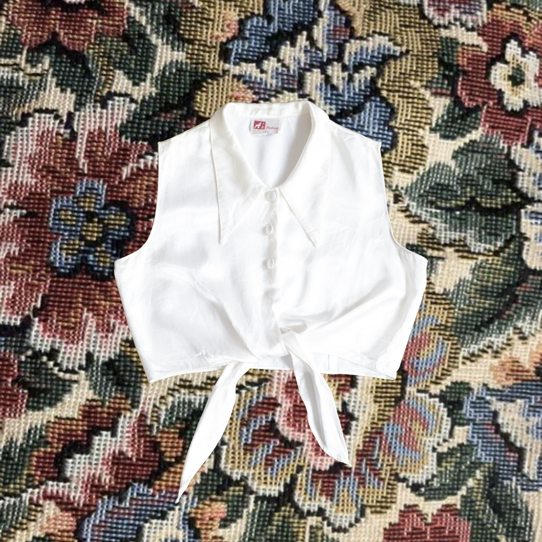 Top satinado perla