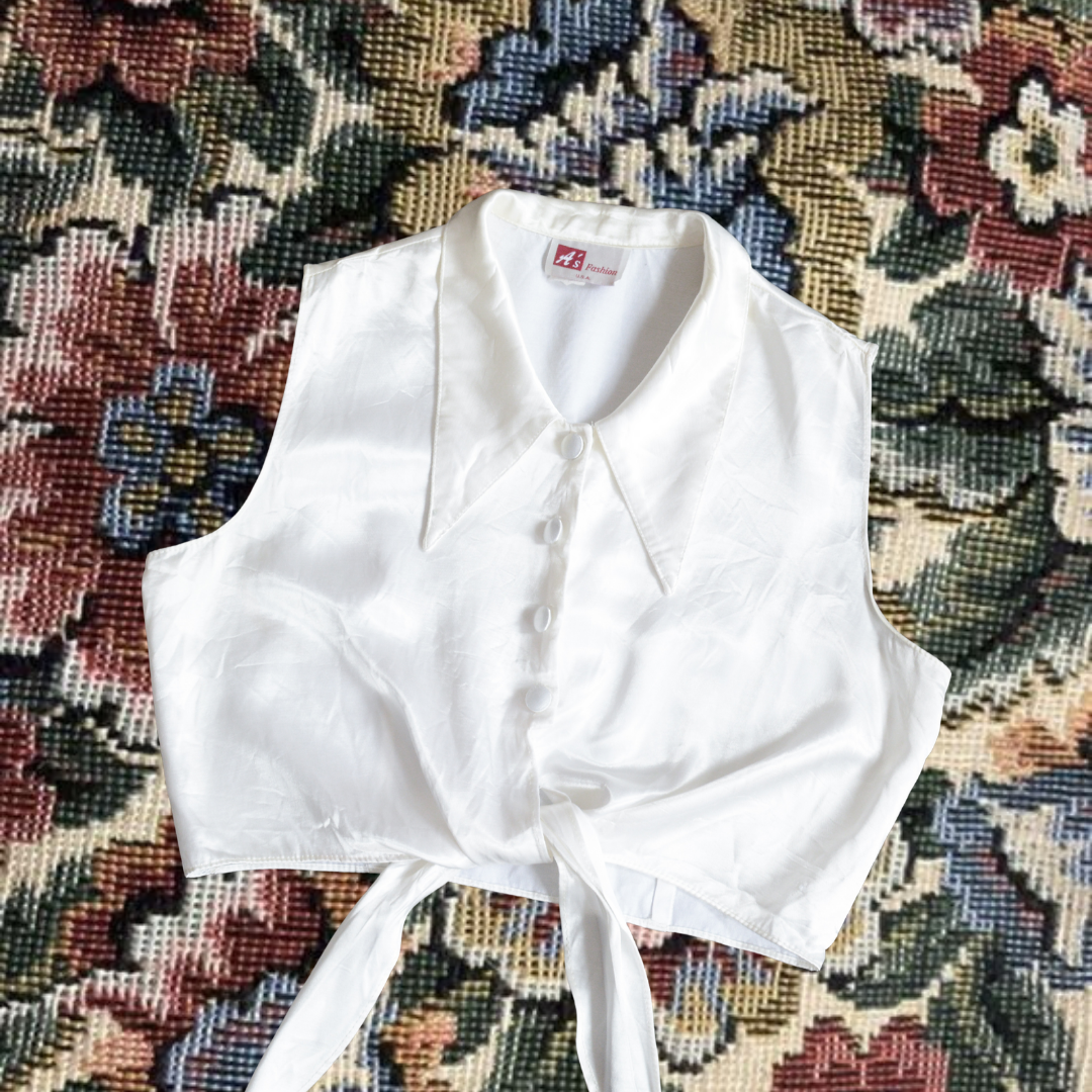 Top satinado perla