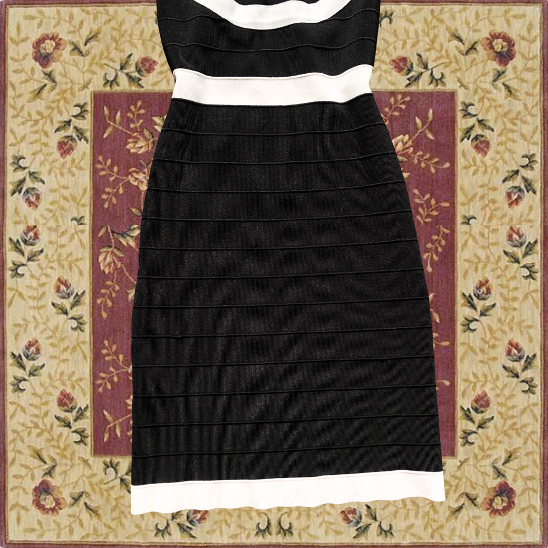 Vestido blanco con negro