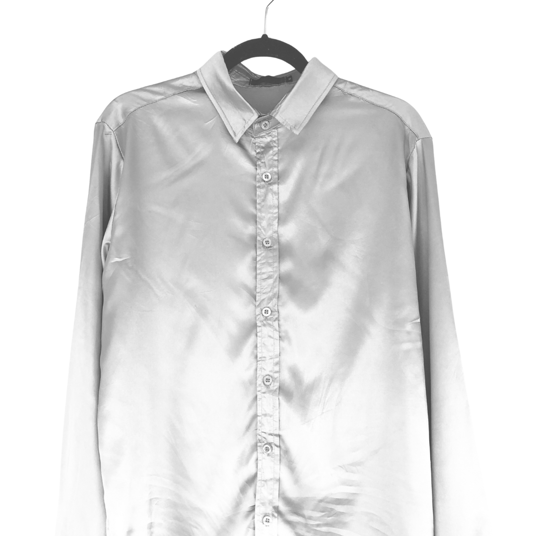 Blusa 90s plateada metálica