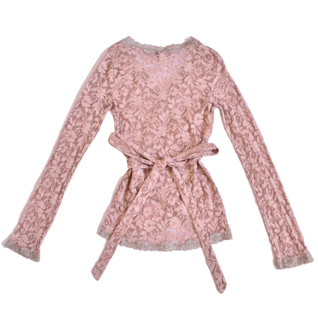 Blusa de encaje rosa