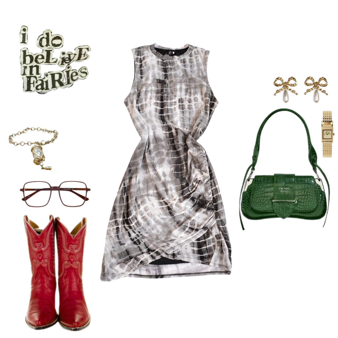 Vestido mesh tie dye