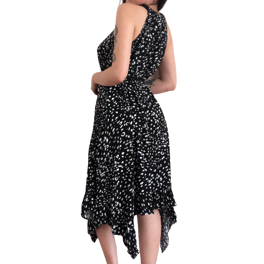 Vestido negro polka dots