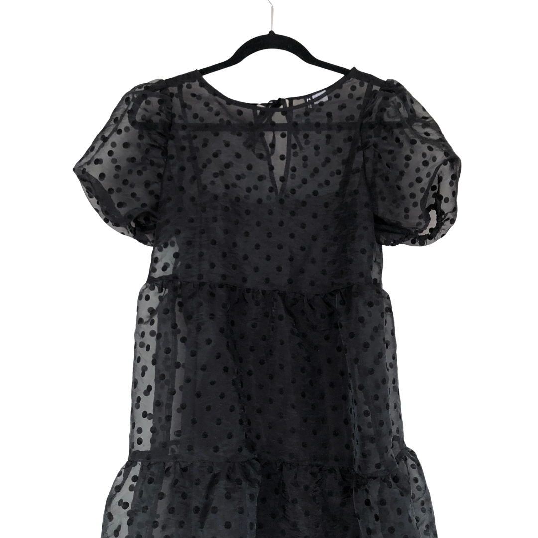 Vestido negro polka dots