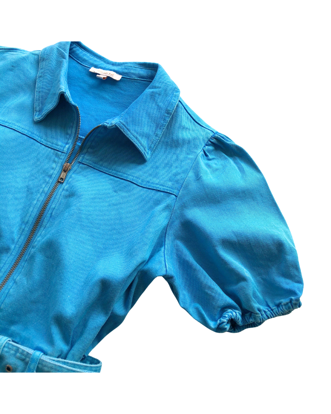 Vestido denim azul con cinturón