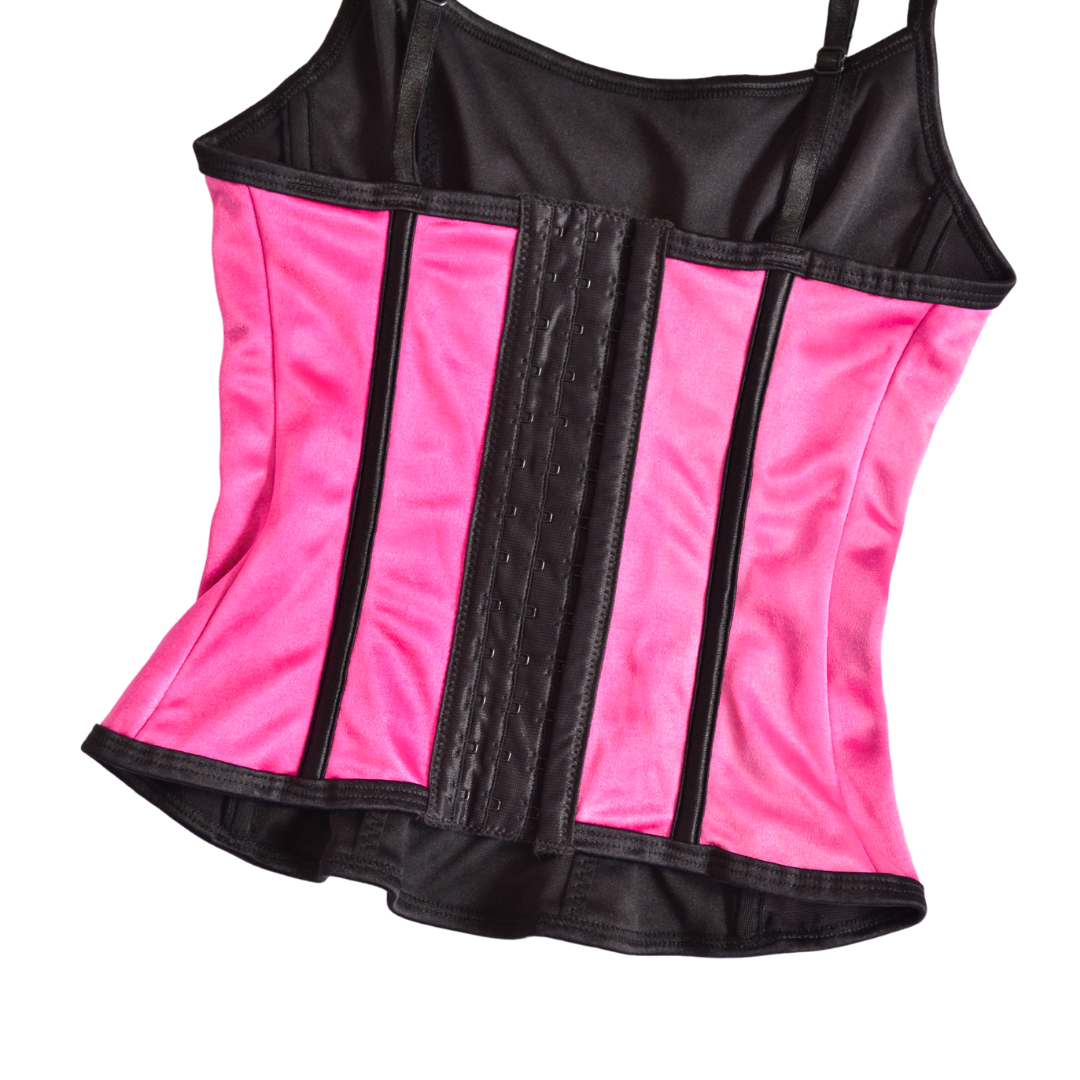 Corset rosa satinado
