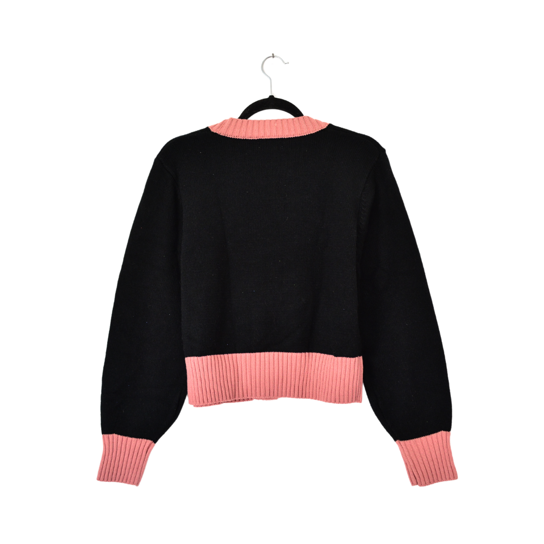 Cardigan con búho bordado