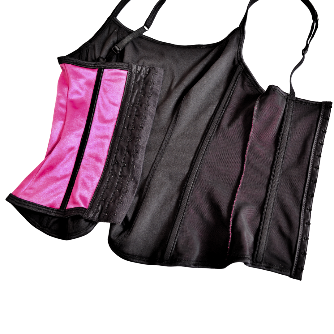 Corset rosa satinado