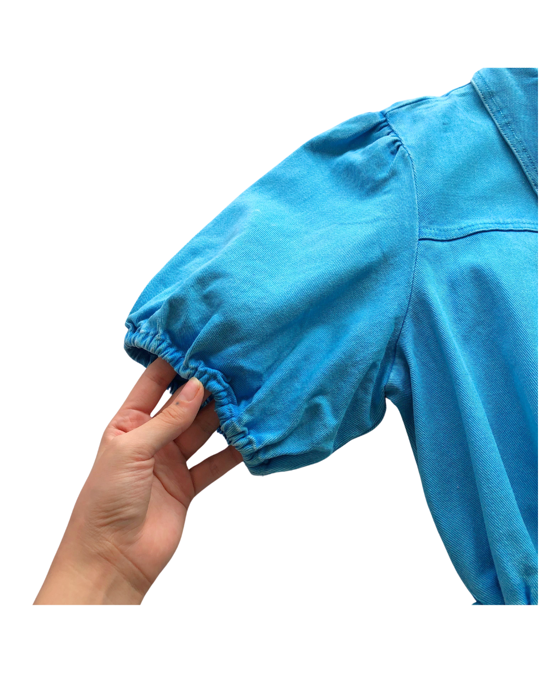 Vestido denim azul con cinturón