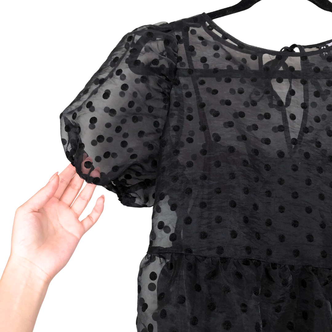 Vestido negro polka dots