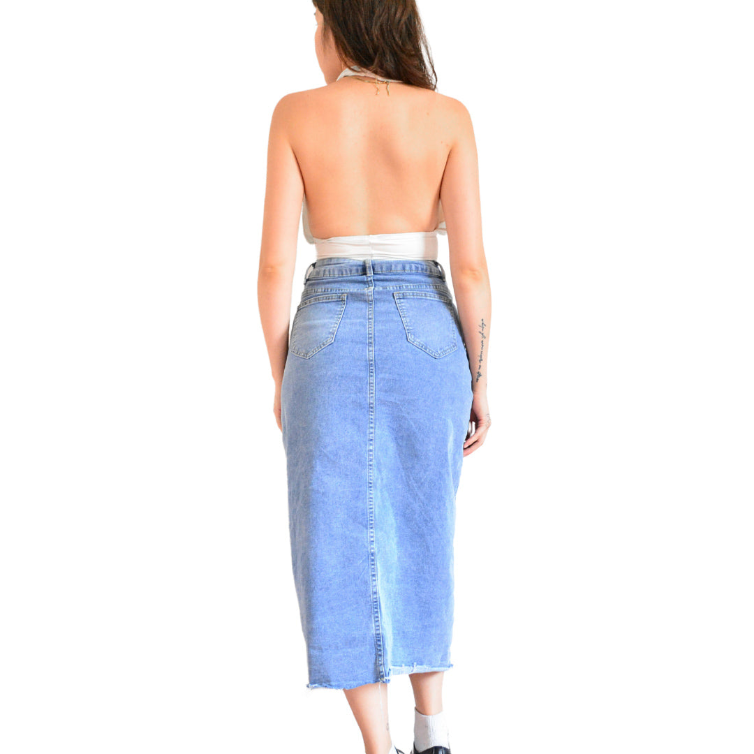Falda denim larga