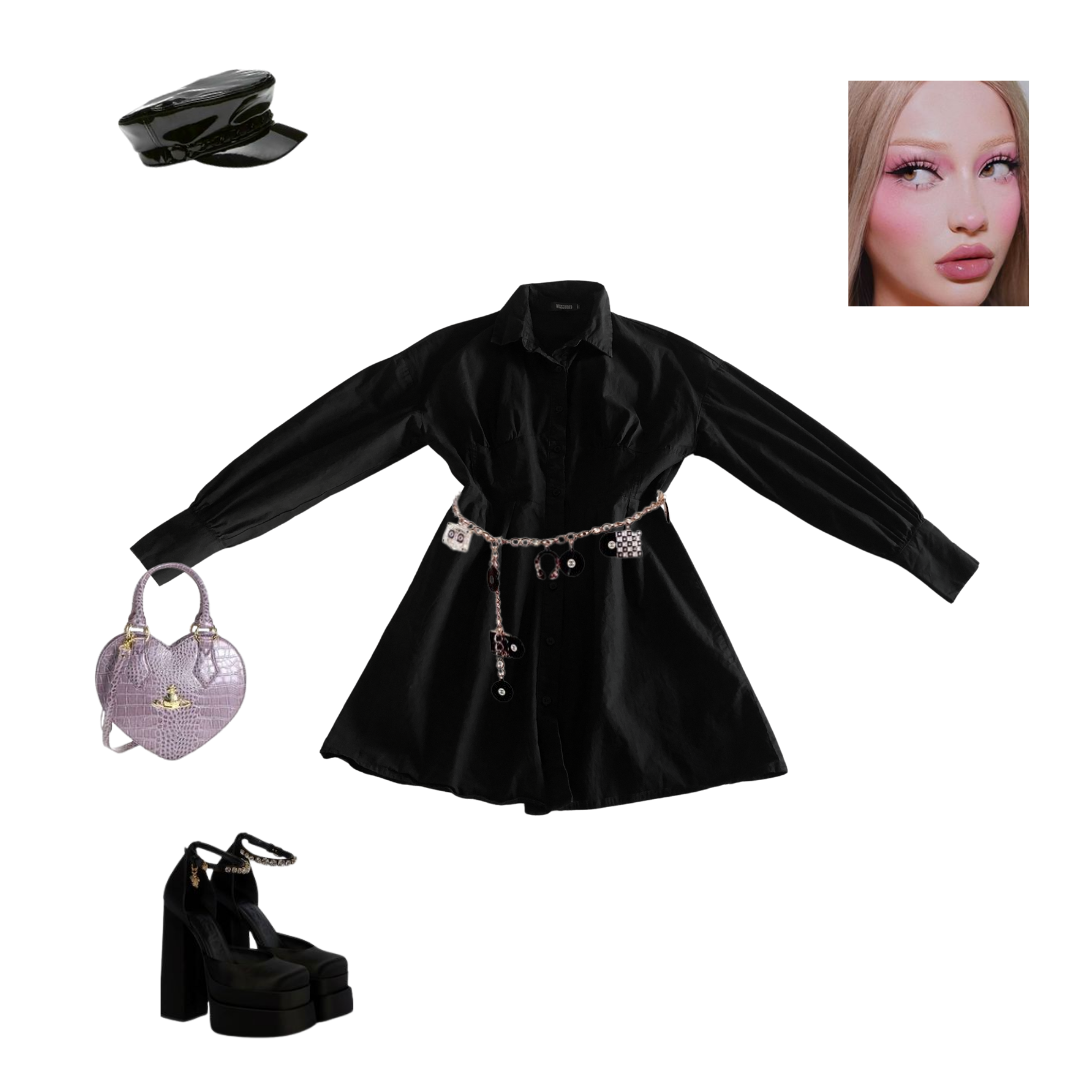 Vestido/camisa corset negro