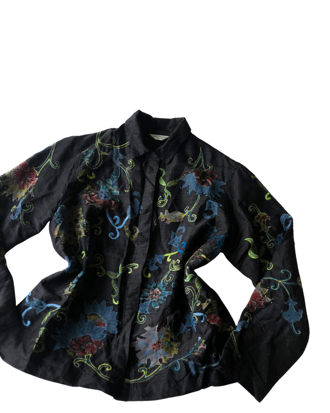 Blusa 90s de seda y canutillo