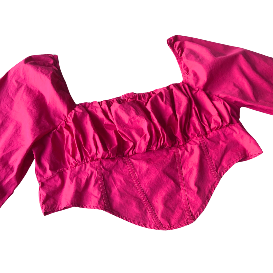 Blusa rosa mexicano corset