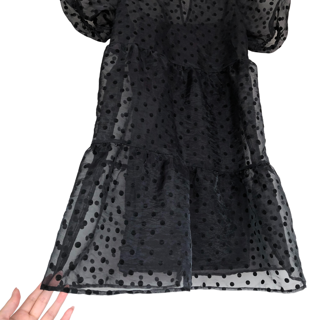 Vestido negro polka dots