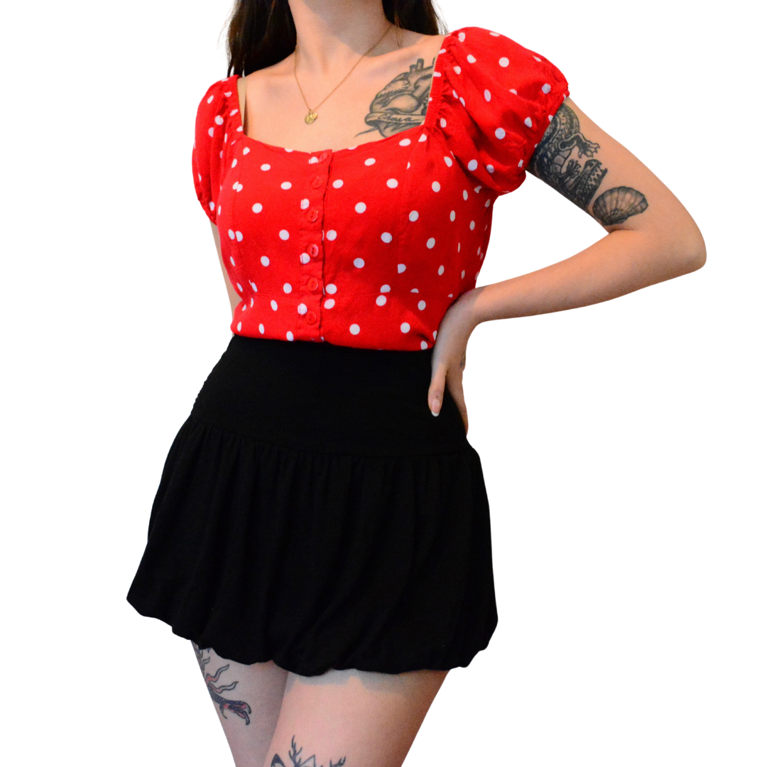 Blusa roja polka dots