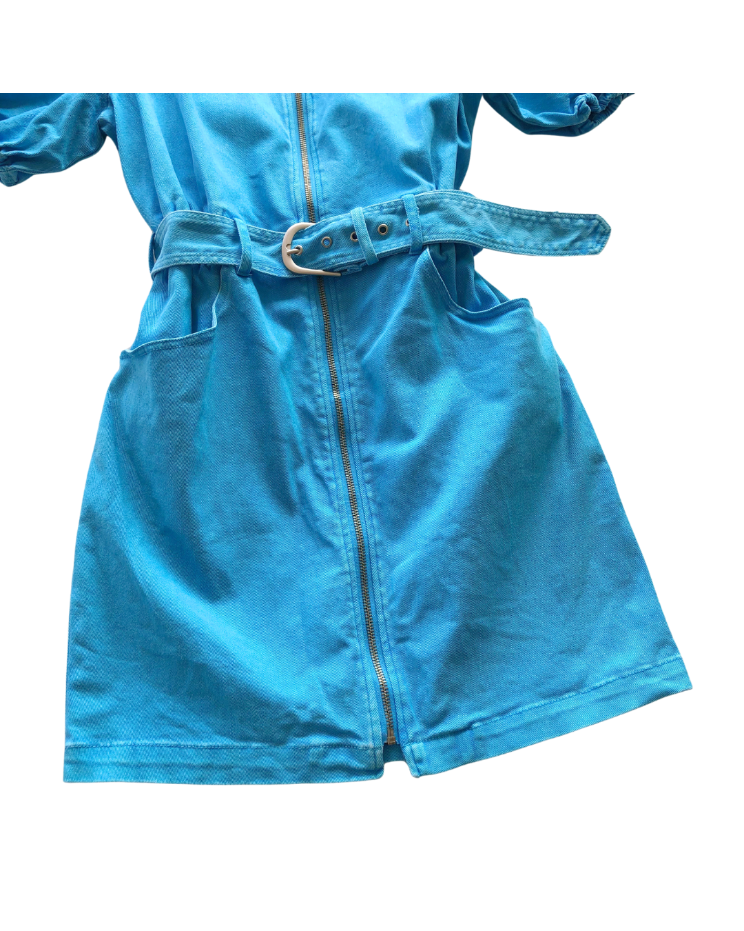 Vestido denim azul con cinturón