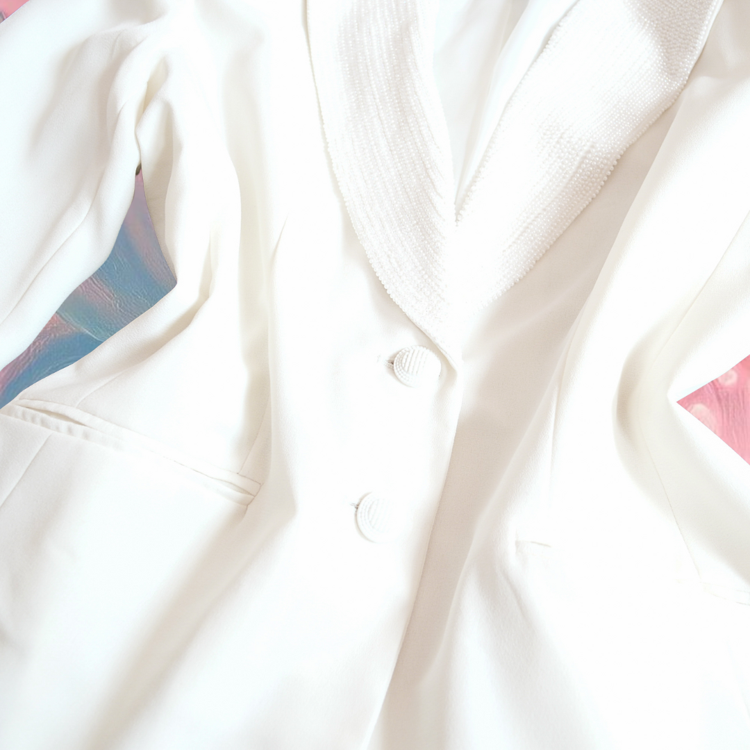 Blazer perla con canutillo