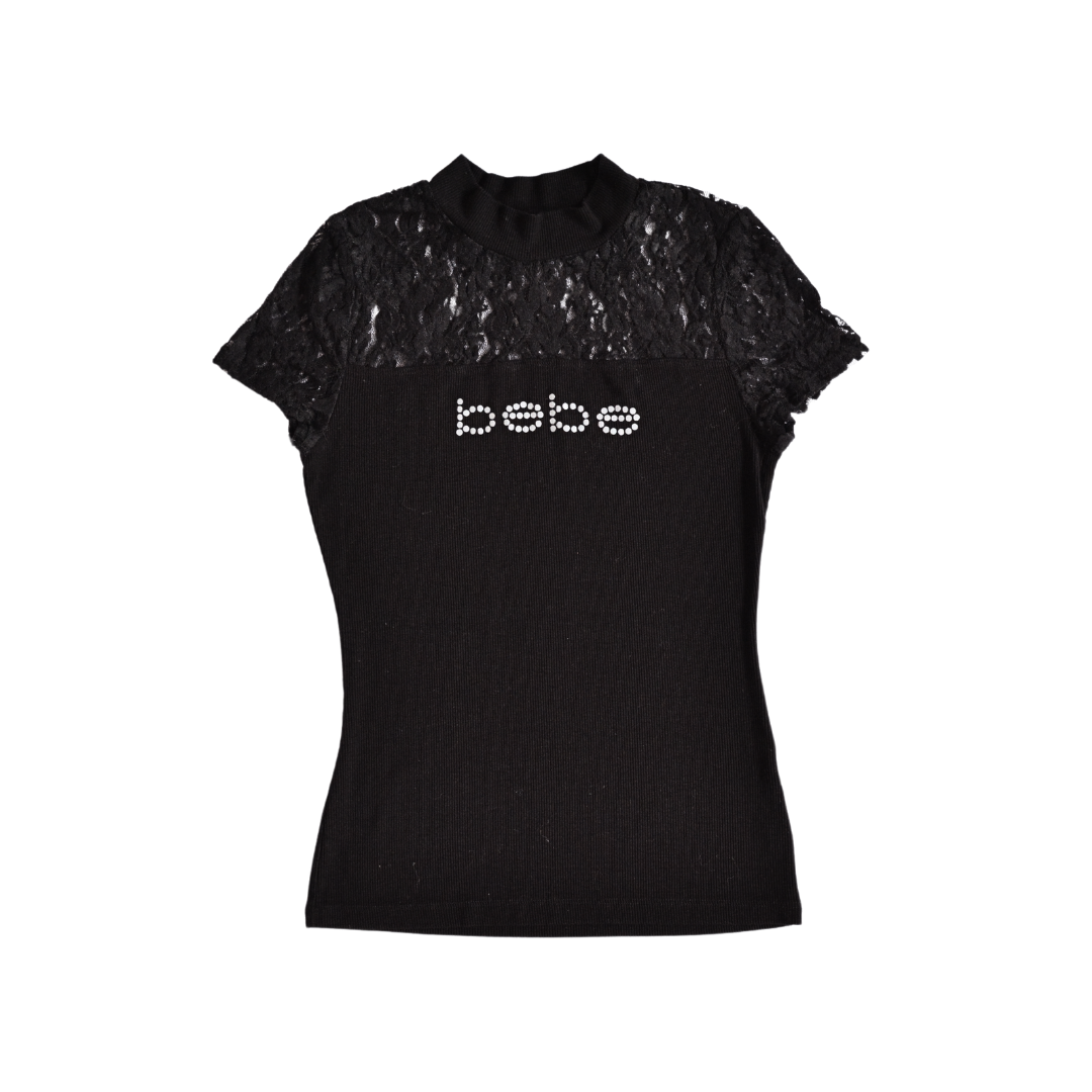 Blusa Bebe negra con encaje