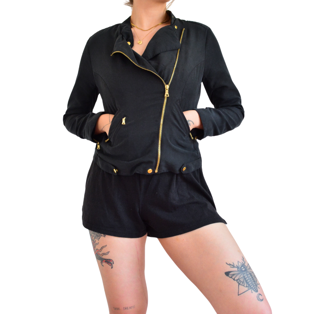 Chamarra negra biker