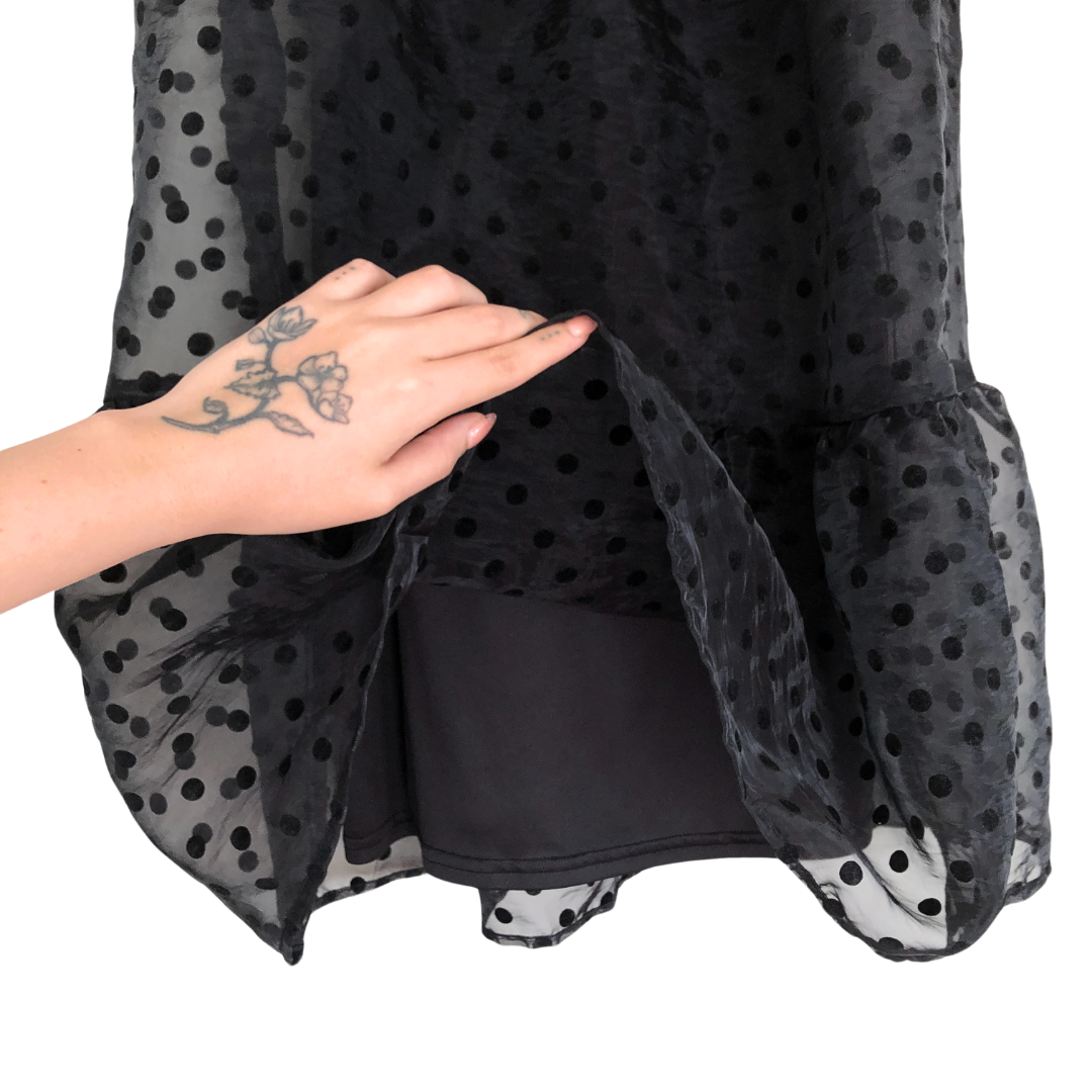 Vestido negro polka dots