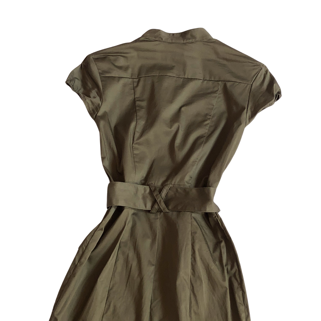 Vestido verde oliva con botones