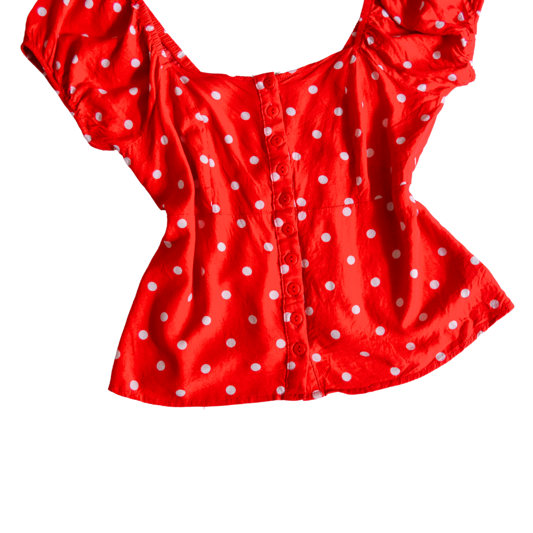 Blusa roja polka dots