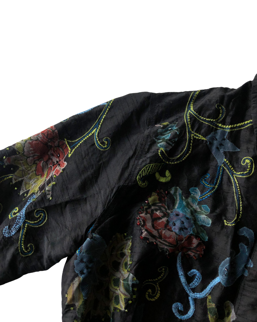 Blusa 90s de seda y canutillo
