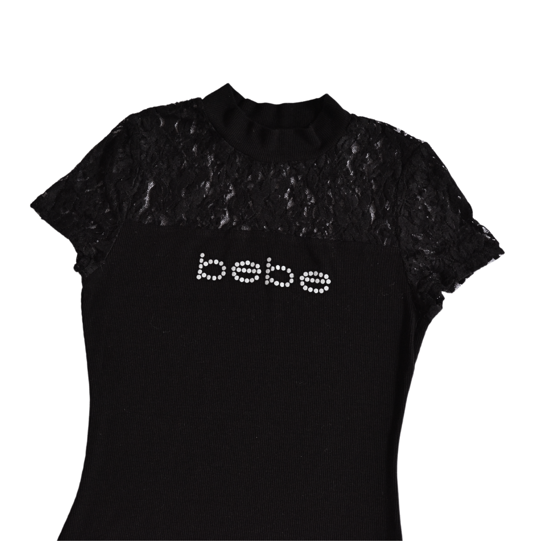 Blusa Bebe negra con encaje